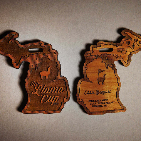 Llama Cup Golf Bag Tag